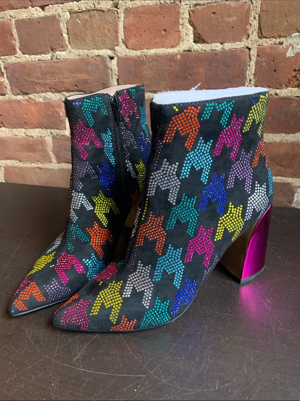 Betsey Johnson Colorful Rhinestone Ankle Boots Women's Fashion Booties Sz 7 NWT